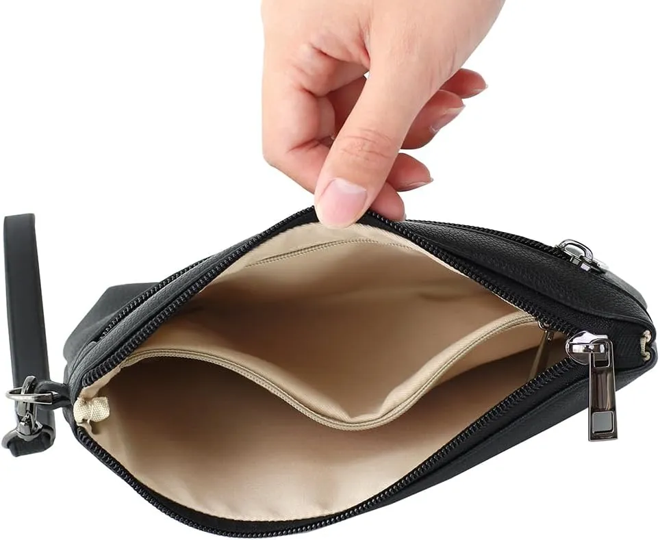 Women Zipper Wristlet Wallet with Coin Pocket
