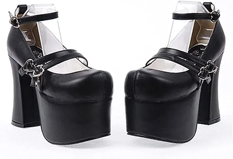 Women's 12.5cm High Heels Thick Platform Pumps Queen Cosplay Gothic Punk Lolita Shoes