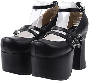 Women's 12.5cm High Heels Thick Platform Pumps Queen Cosplay Gothic Punk Lolita Shoes