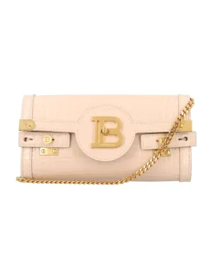 Women's B-Buzz 23 Croc-Embossed Leather Clutch in Nude | 24ADN1LE596LVCW Color 0AU