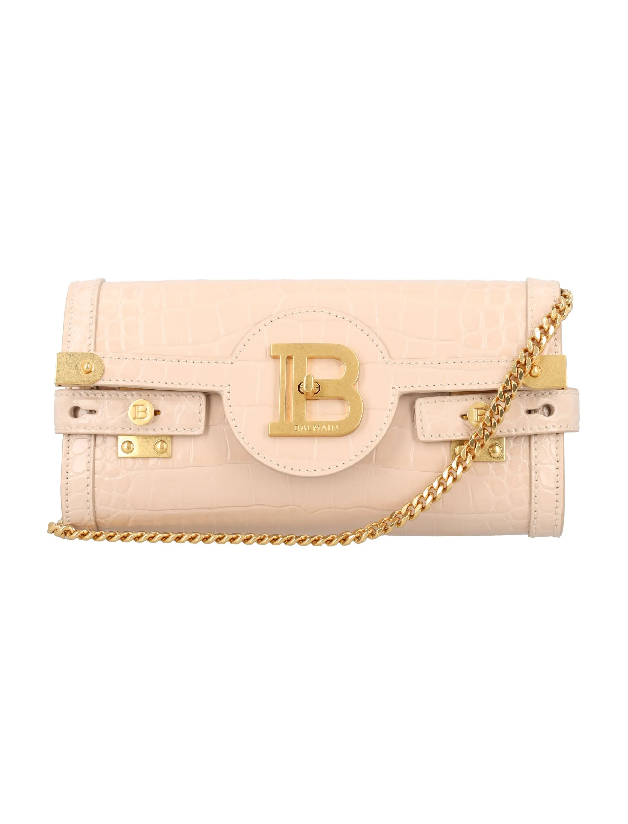 Women's B-Buzz 23 Croc-Embossed Leather Clutch in Nude | 24ADN1LE596LVCW Color 0AU