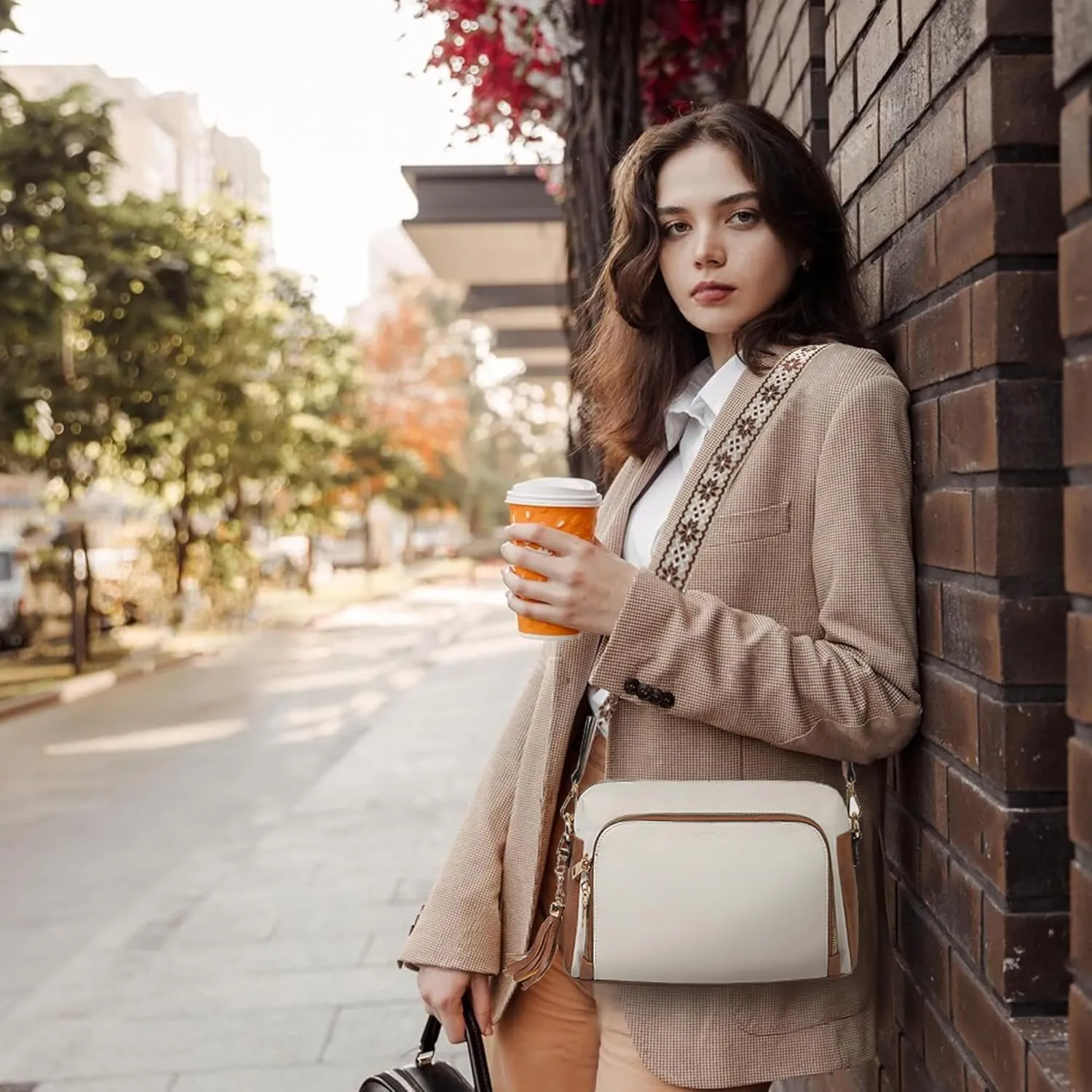 Womens Crossbody Purses,Vegan Leather Medium Cross Body Purses Bag for women,Crossbody Messenger Bag Built in Wallet