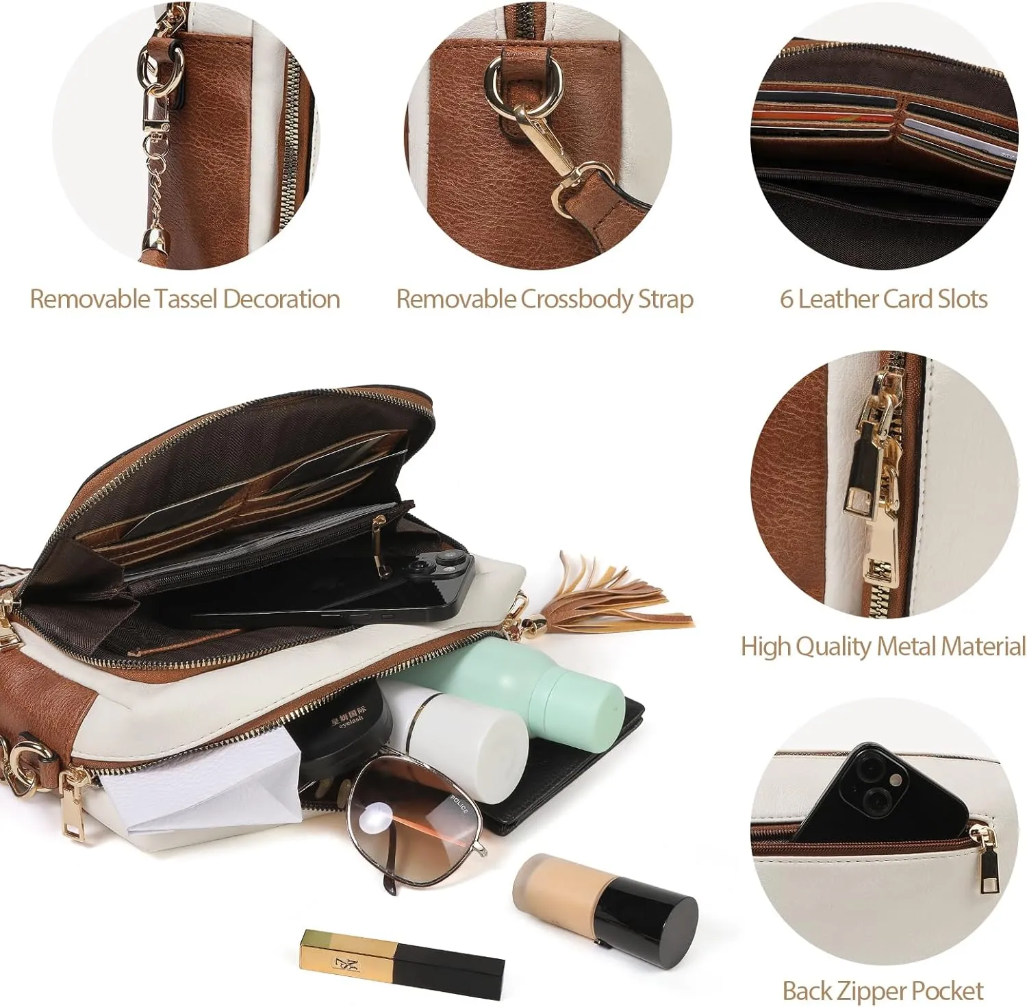 Womens Crossbody Purses,Vegan Leather Medium Cross Body Purses Bag for women,Crossbody Messenger Bag Built in Wallet