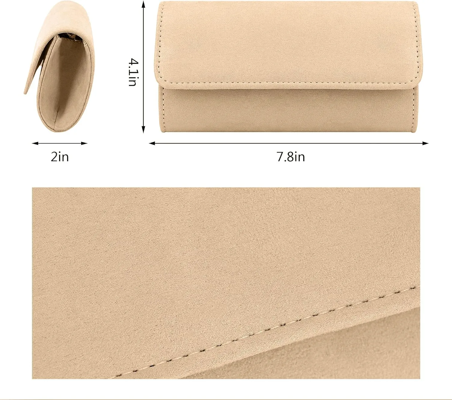 Womens Elegant Suede Evening Envelop Bag Handbag Clutch Purse for Wedding Party Prom