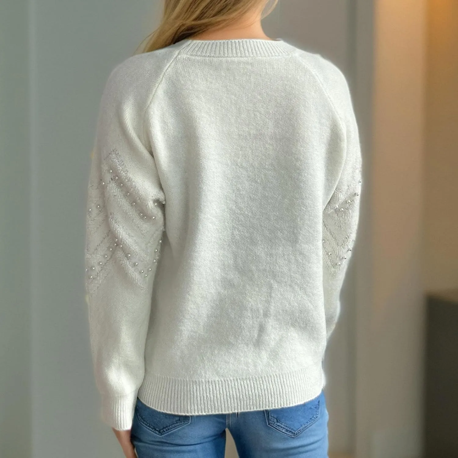 Womens Fall Fashion Sweaters 2024 Long Sleeve Crewneck Knitted Pullover Tops Embroidered Boho Tunic Sweater