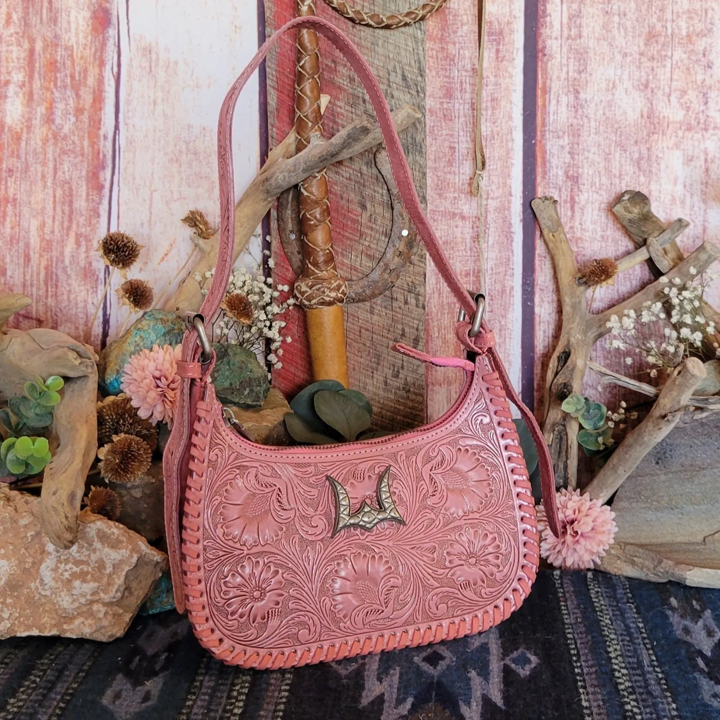 Women's Hand Tooled  Leather Purse "Dannia" by Loyal West LW-SS25-041 SB