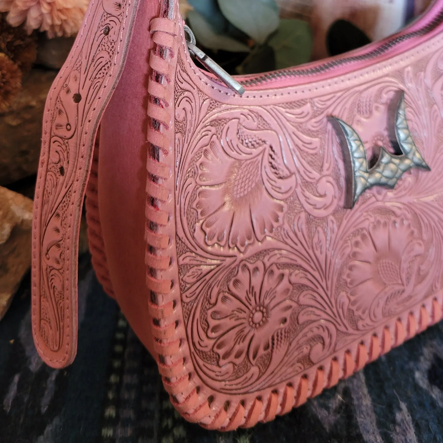 Women's Hand Tooled  Leather Purse "Dannia" by Loyal West LW-SS25-041 SB