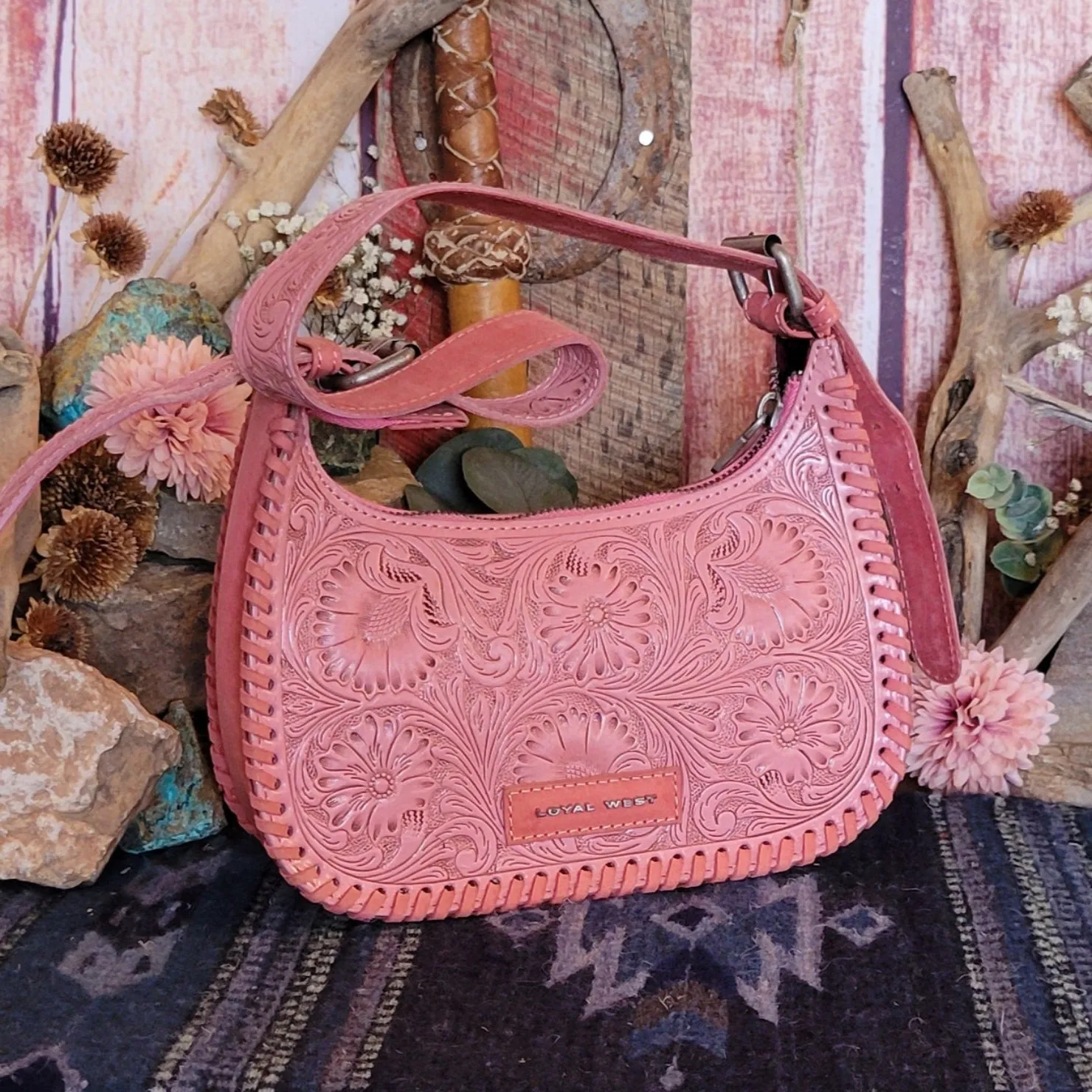 Women's Hand Tooled  Leather Purse "Dannia" by Loyal West LW-SS25-041 SB