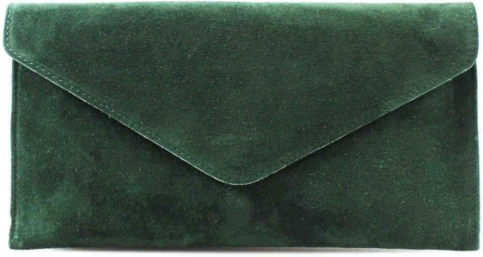 Womens Ladies Real Suede Leather Envelope Clutch Evening Shoulder Chain Bag