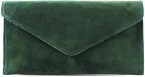 Womens Ladies Real Suede Leather Envelope Clutch Evening Shoulder Chain Bag