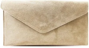 Womens Ladies Real Suede Leather Envelope Clutch Evening Shoulder Chain Bag