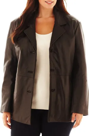 Women's Leather Button Front Hipster