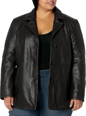 Women's Leather Button Front Hipster