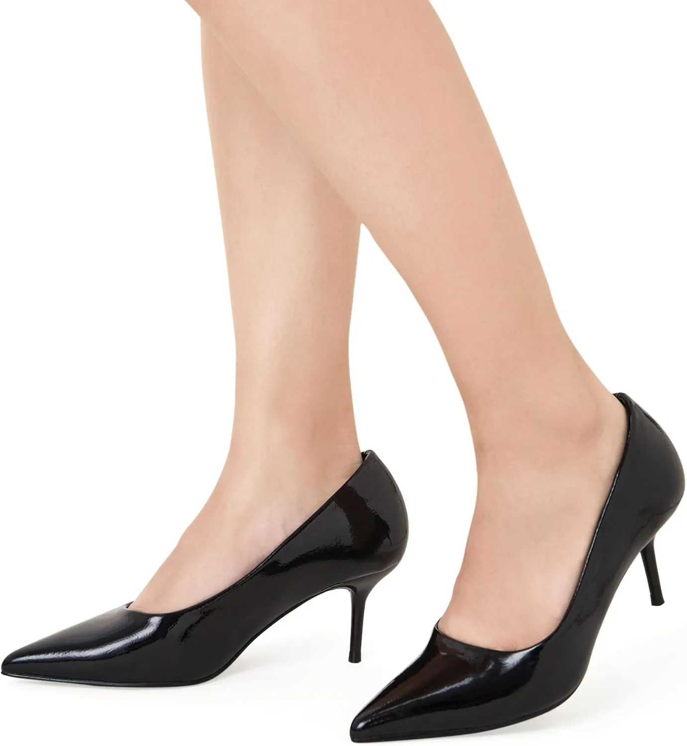 Women's Low Kitten Heels 2.6 Inch Closed Pointed Toe Heels Shoes Slip On Classic Office Dress Pumps