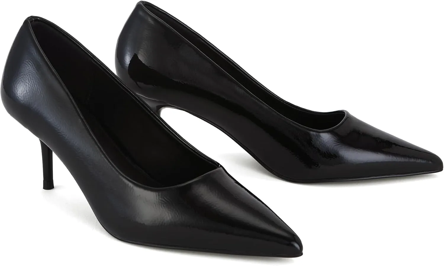 Women's Low Kitten Heels 2.6 Inch Closed Pointed Toe Heels Shoes Slip On Classic Office Dress Pumps