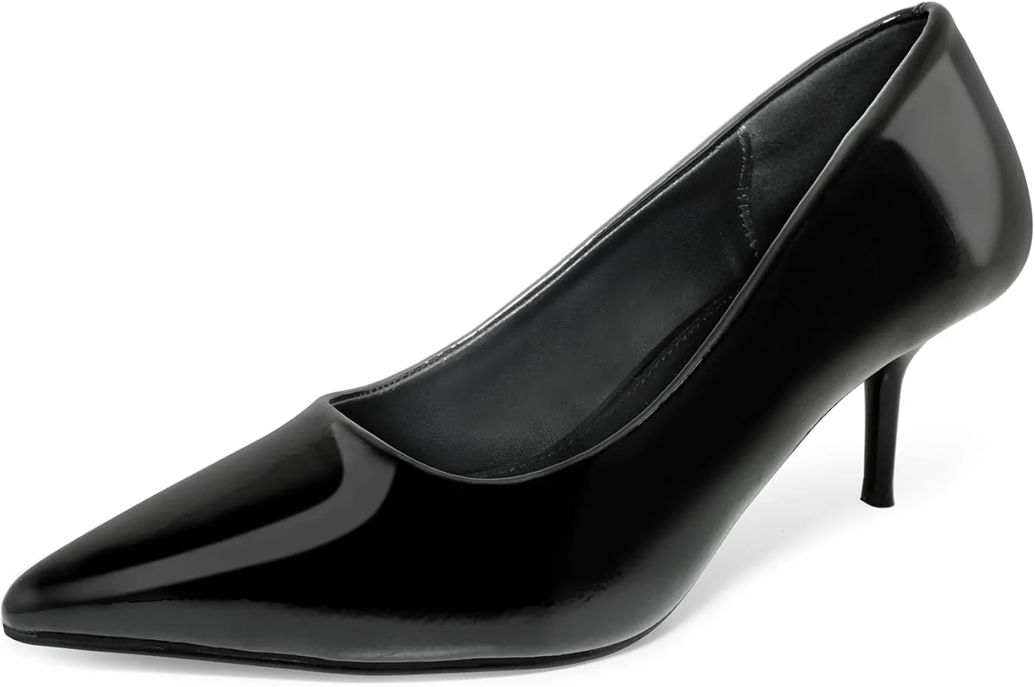 Women's Low Kitten Heels 2.6 Inch Closed Pointed Toe Heels Shoes Slip On Classic Office Dress Pumps