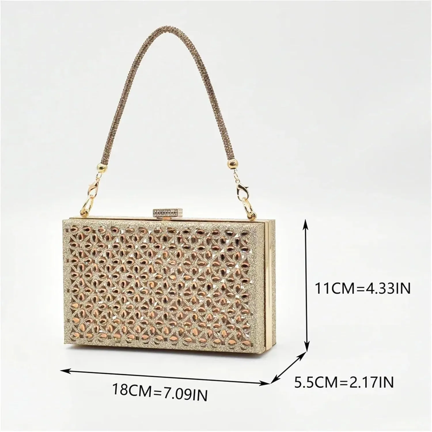 Women's Nigerian Bride Luxury Set - High Heel Italian Shoes & Rhinestone-Embellished Wedding Bag