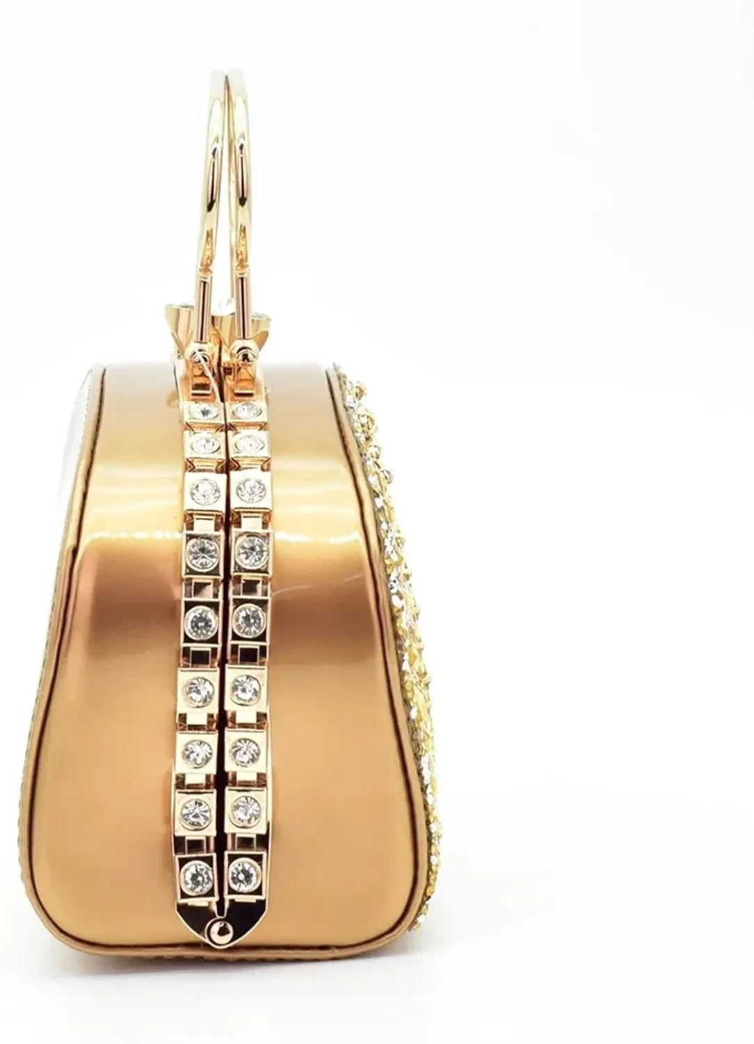 Women's Nigerian-Italian Wedge Set - Rhinestone-Embellished Shoes & Matching Bag