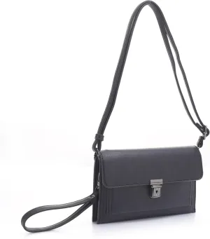 Women's Pushlock Shoulder Crossbody Clutch Purse Bag Wristlet
