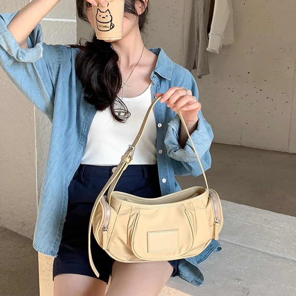 Women's Shoulder Bag Wallet Korean Niche Nylon Underarm Fashion Designer Crossbody Adjustable Strap Hobo Tote Bag