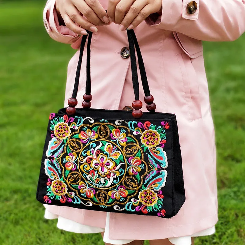 Women's Stall Ethnic Style Embroidered Canvas Handbags
