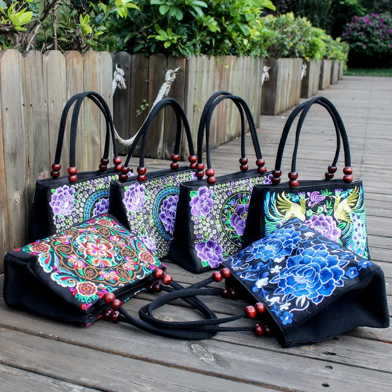 Women's Stall Ethnic Style Embroidered Canvas Handbags