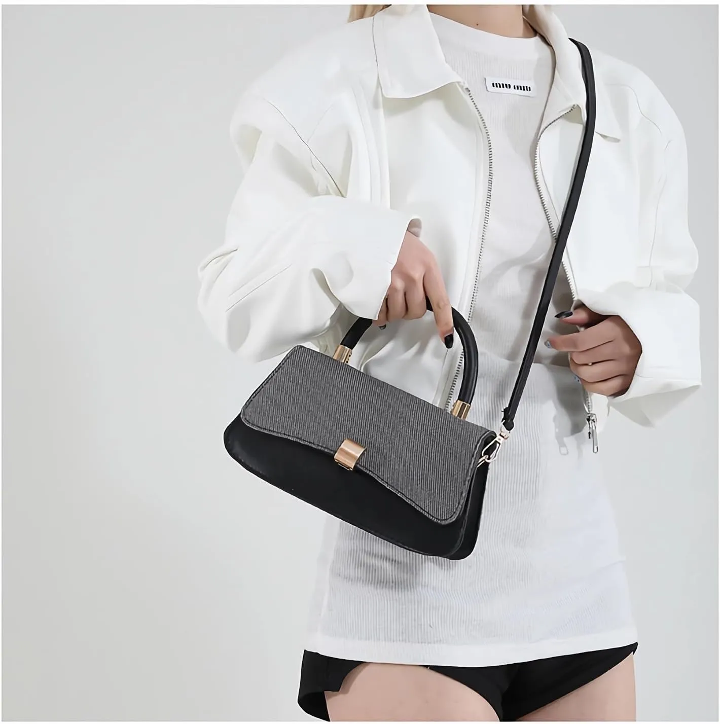 Women’s Stylish Two-Tone Handbag Purse – Chic Crossbody Bag for Daily Fashion & Versatile Use