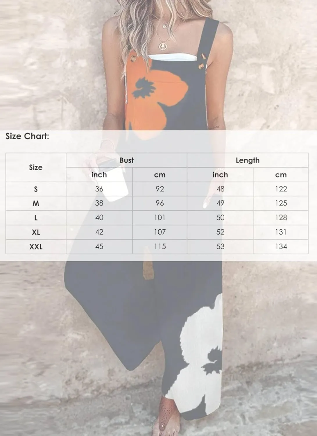 Women's Summer Baggy Straps Sleeveless Floral Print Side Pockets Jumpsuit Vacation Casual Outfits for Women