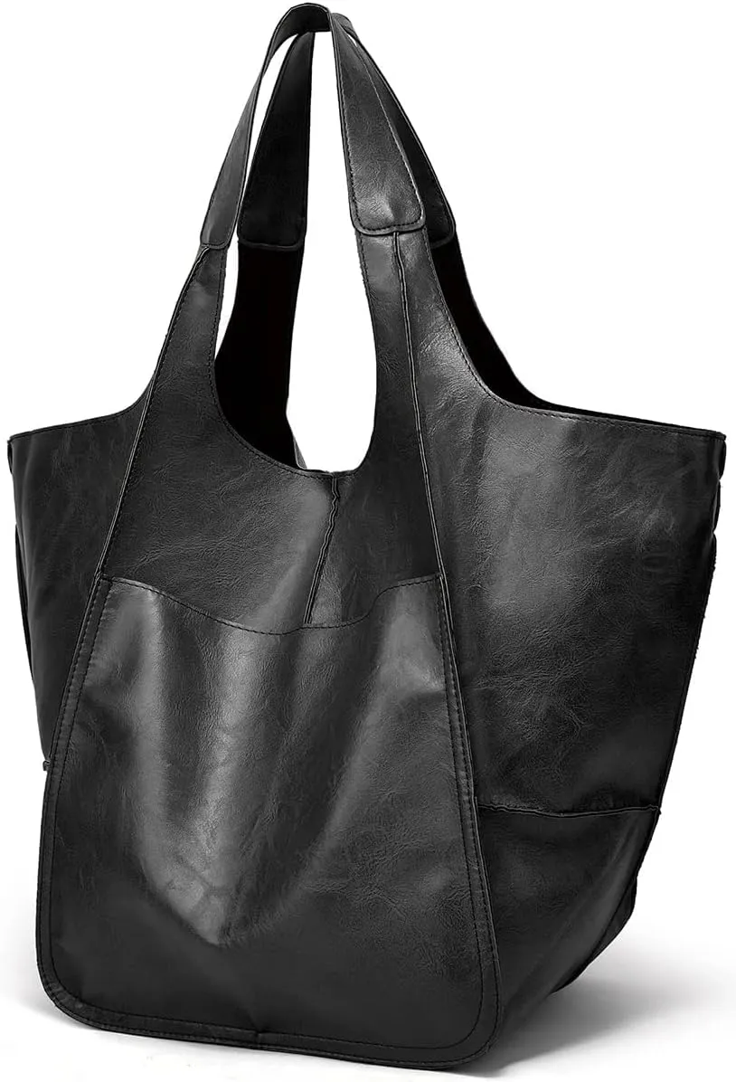 Womens Tote Bag, Pu Leather Bucket Handbag Purse And Handbags Medium Satchel Hobo Purse Designer Work Shoulder Bags