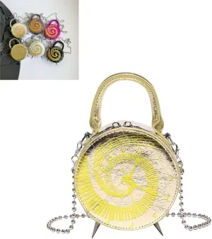 Women’s Vintage Round Clock Designer Crossbody Bag Unique Steampunk Shoulder Purse for Women Novelty Handbag
