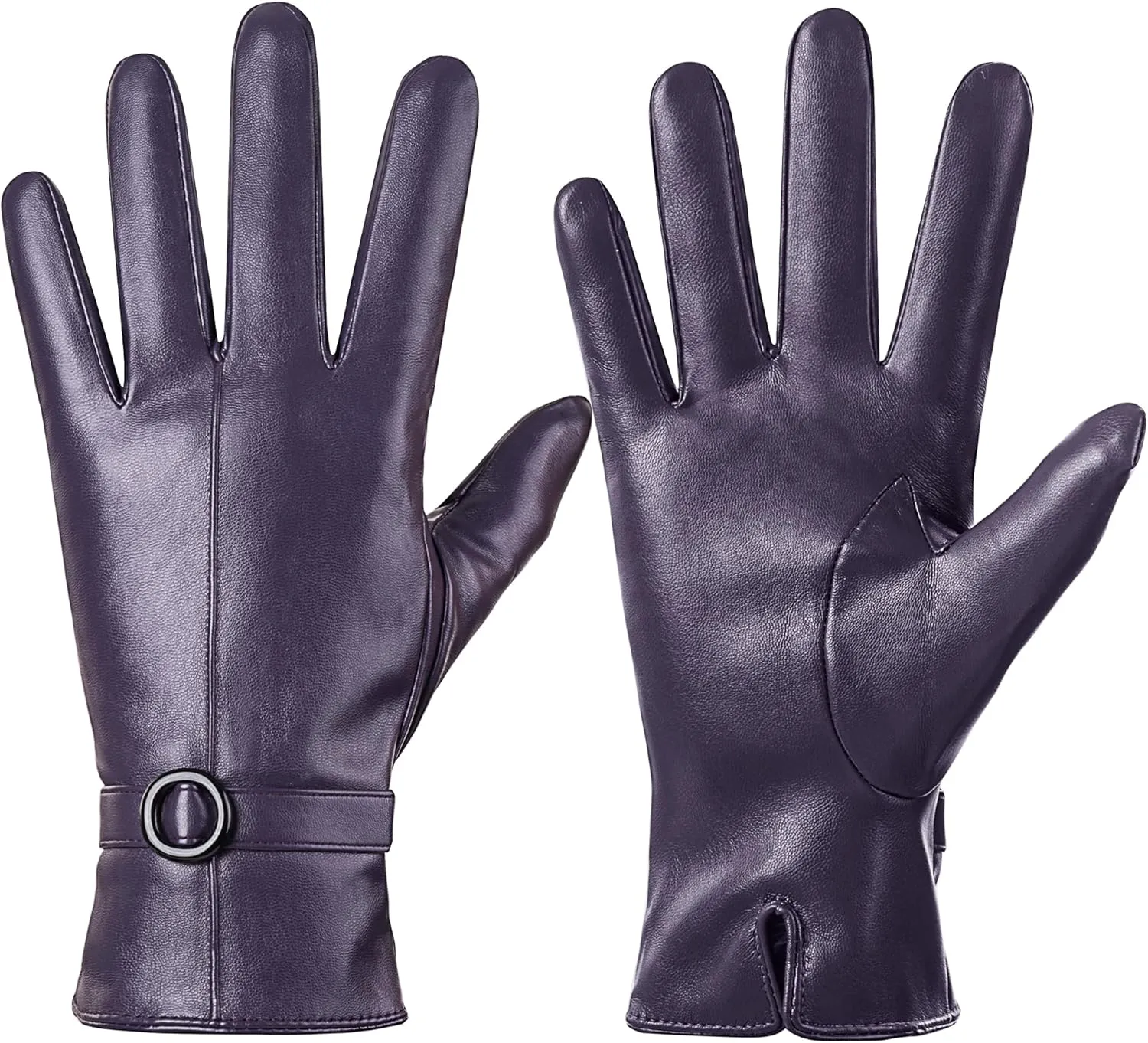 Womens Winter Leather Gloves Touchscreen Texting Warm Driving Lambskin Gloves