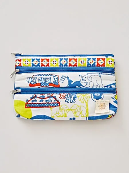 World Trip Triple Zip Pouch