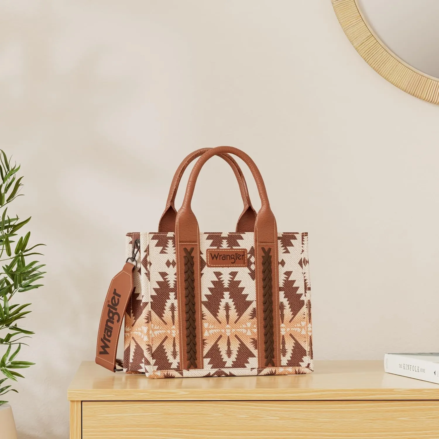 Wrangler Aztec Tote Bag for Women Boho Shoulder Purses and Handbags