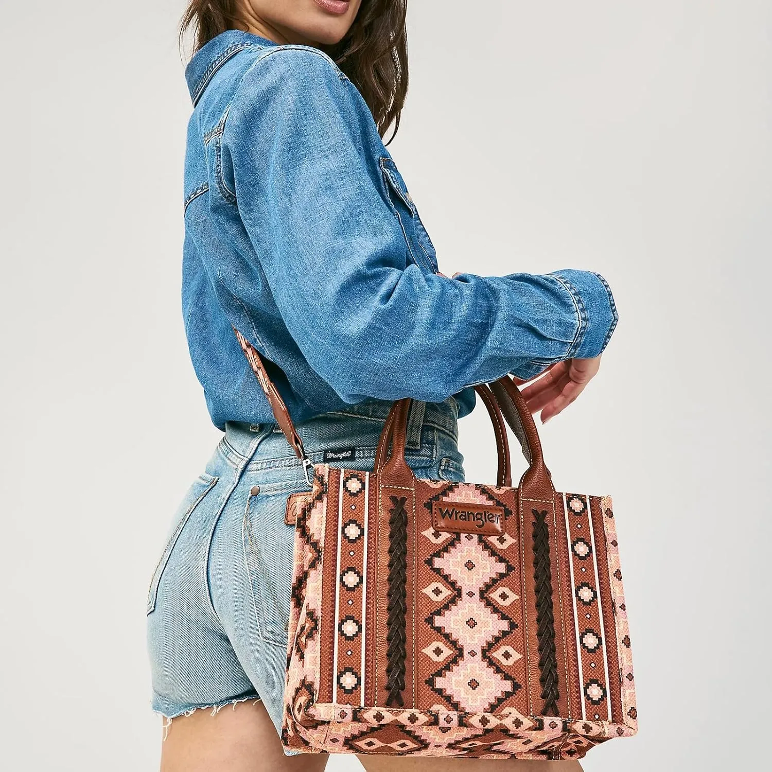Wrangler Aztec Tote Bag for Women Boho Shoulder Purses and Handbags