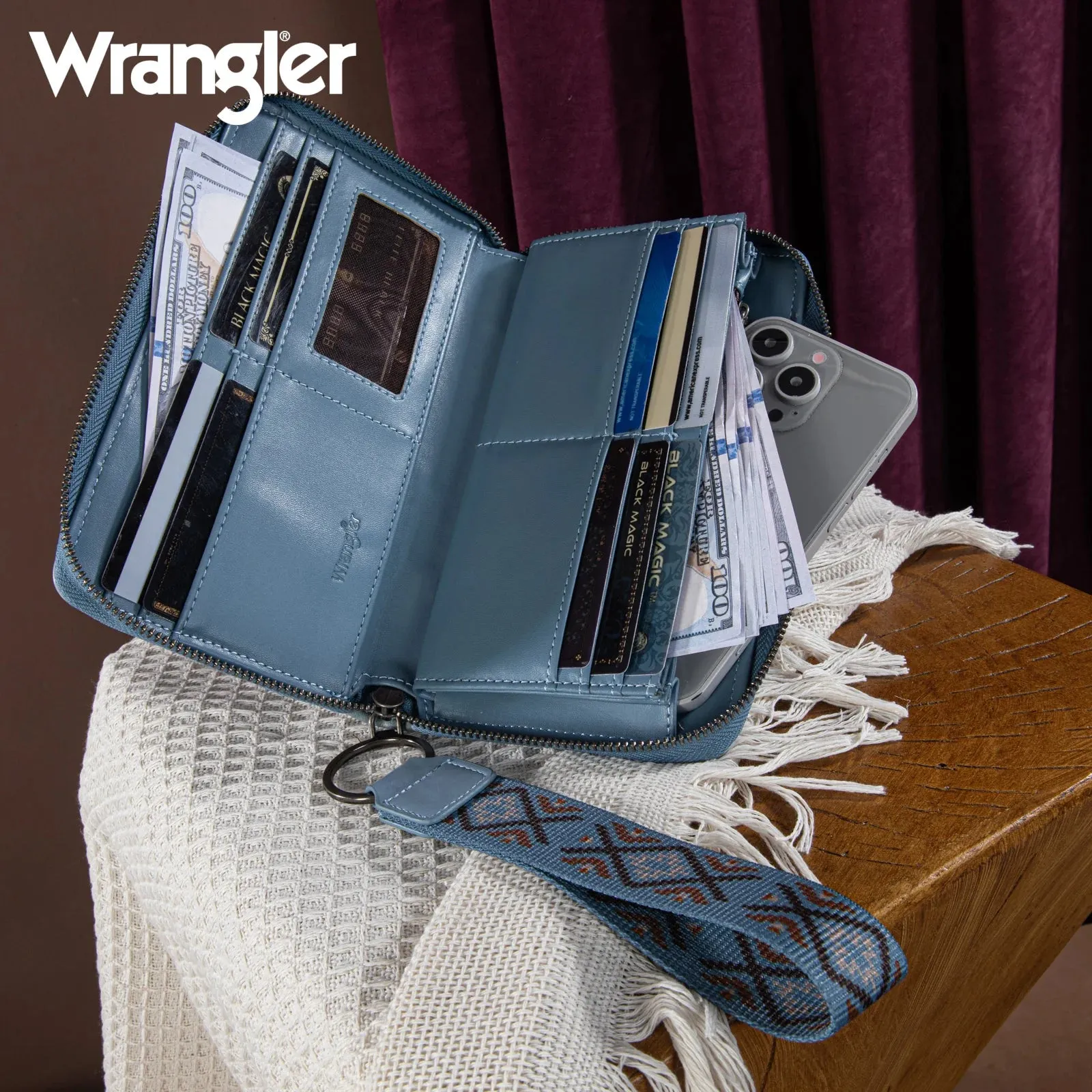 Wrangler Jean Southwestern Embroidered Wallet - WG2214-W006JN