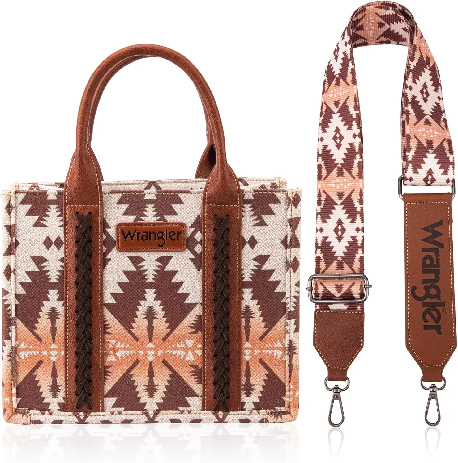 Wrangler Purse for Women Boho Aztec Tote Bag Hobo Shoulder Top Handle Handbags with Wide Guitar Strap Fall Collection Gift XY8 WG2203-8120SWLCF