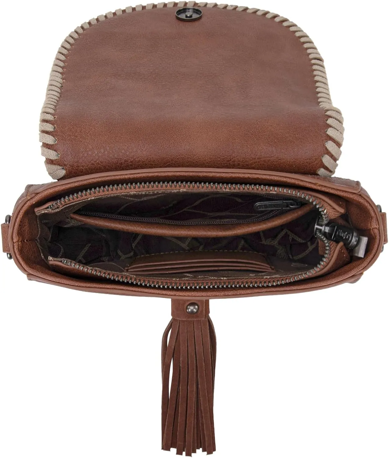 Wrangler Saddle Bag Purses for Women Small Crossbody Satchal Bag Embossed Braid Handbags