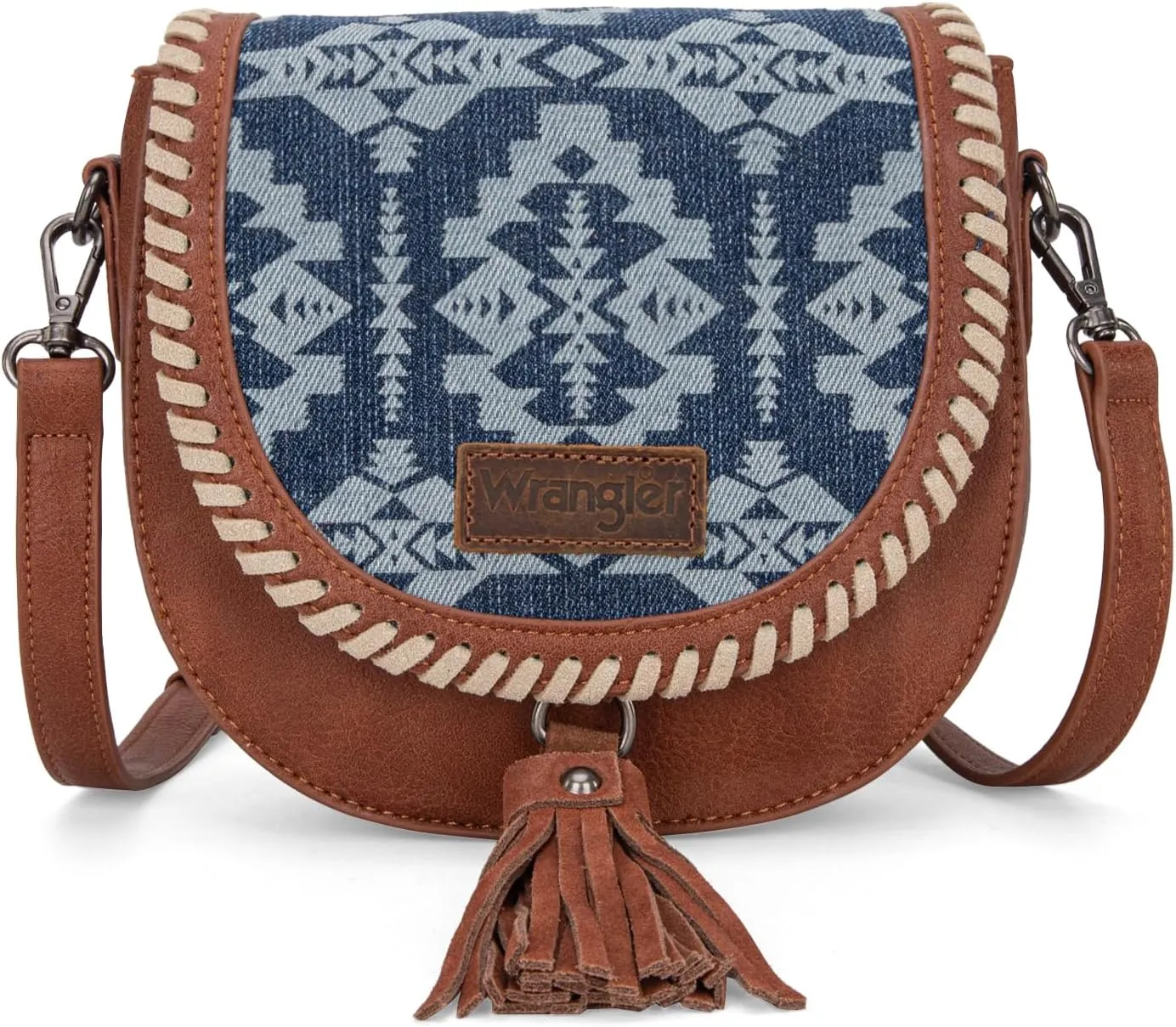 Wrangler Saddle Bag Purses for Women Small Crossbody Satchal Bag Embossed Braid Handbags