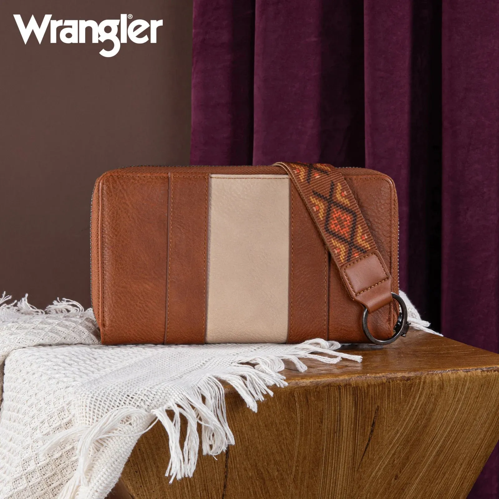 Wrangler Southwestern Brown Embroidered Wallet - WG2214-W006BR