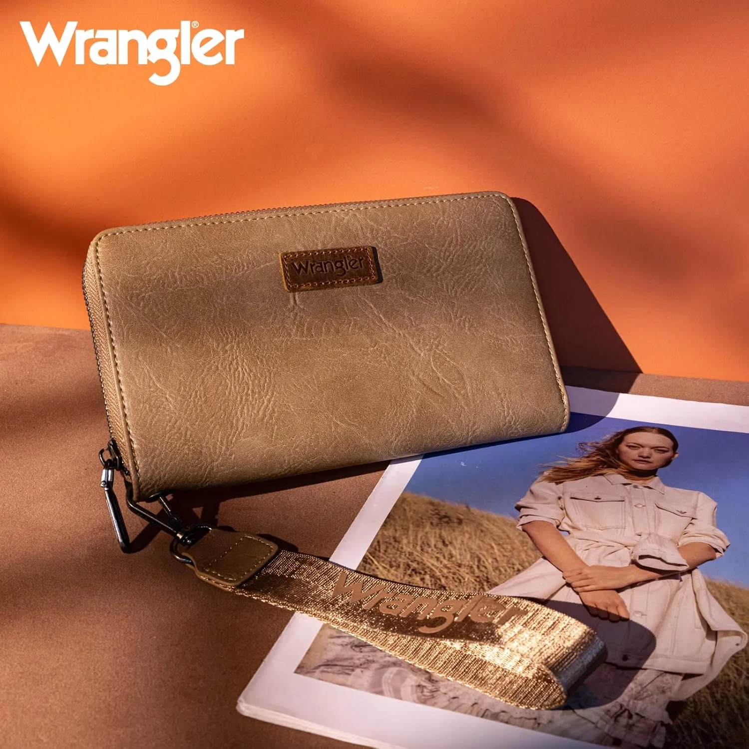 Wrangler Womens Wallet Wristlet Long Purse Designer Clutch Large Capacity Credit Card Holder for Women Men