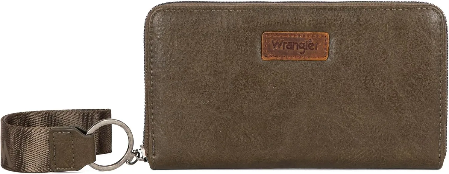 Wrangler Womens Wallet Wristlet Long Purse Designer Clutch Large Capacity Credit Card Holder for Women Men