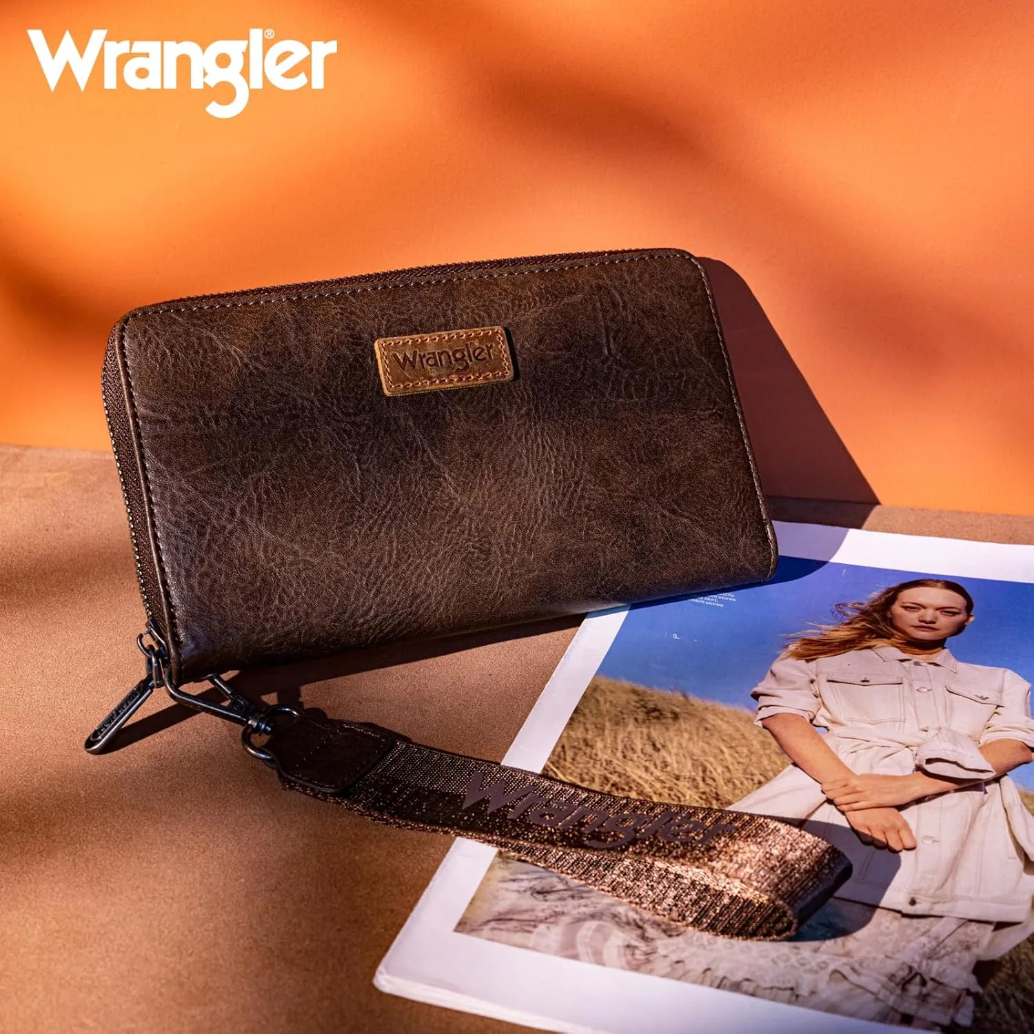 Wrangler Womens Wallet Wristlet Long Purse Designer Clutch Large Capacity Credit Card Holder for Women Men