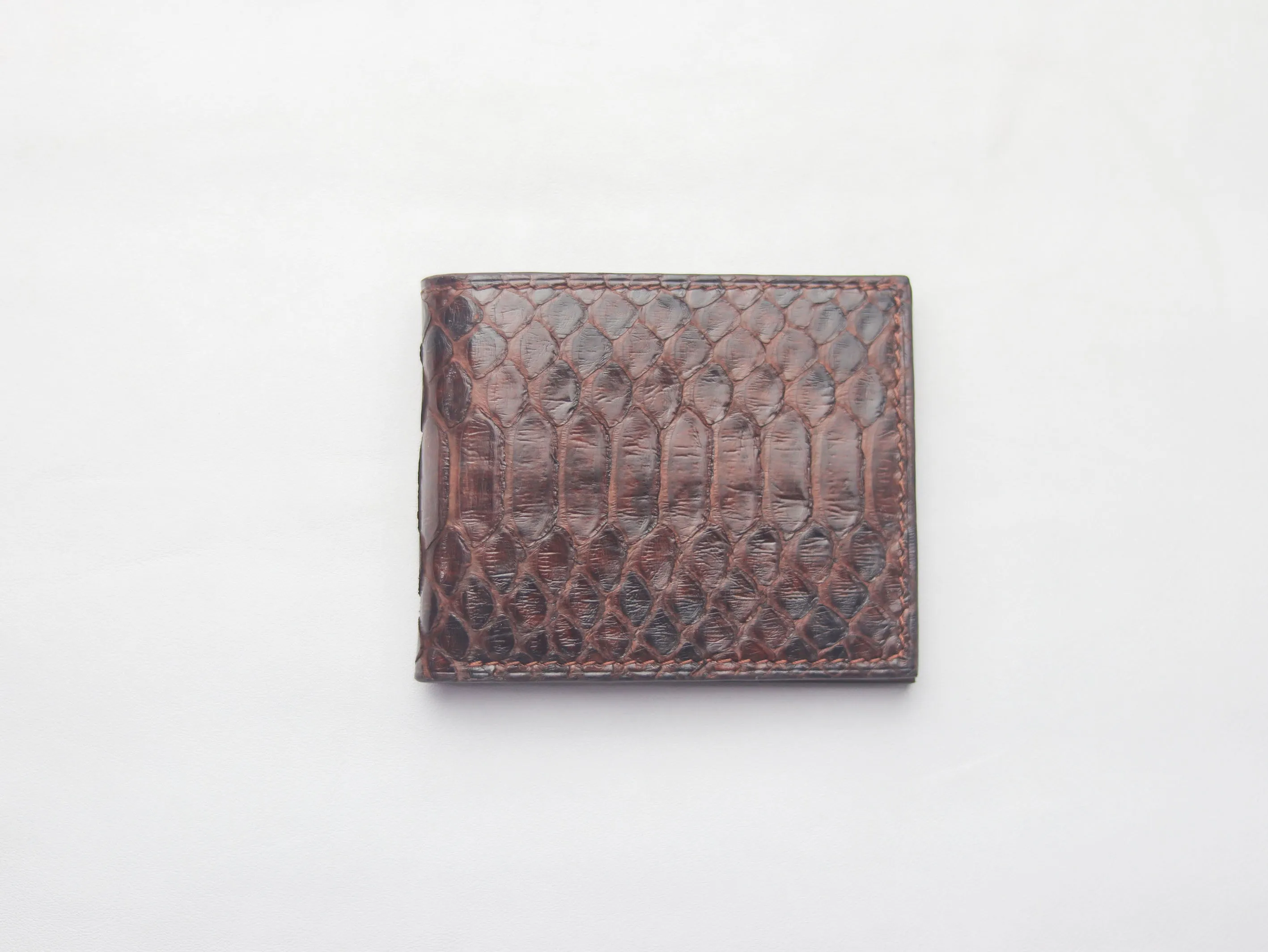 WYNTON - BIFOLD WALLET PECAN BROWN PYTHON SKIN