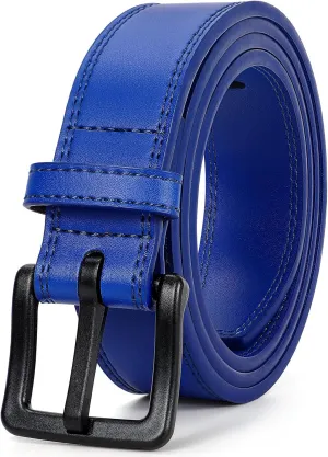XZQTIVE Men’s Metal Free Belt Hypoallergenic Leather Belts For Jeans Dress Nickle Free TSA Belt With Black Buckle