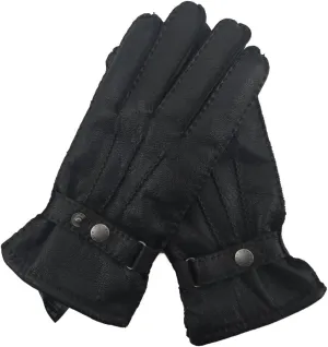YISEVEN Winter Men's Warm Genuine Lambskin Leather Gloves Skin Tight with Button
