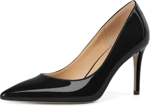 YODEKS Women's High Heel Pumps Pointed Toe Classic 85mm Stiletto Heels Patent Party Dress Shoes