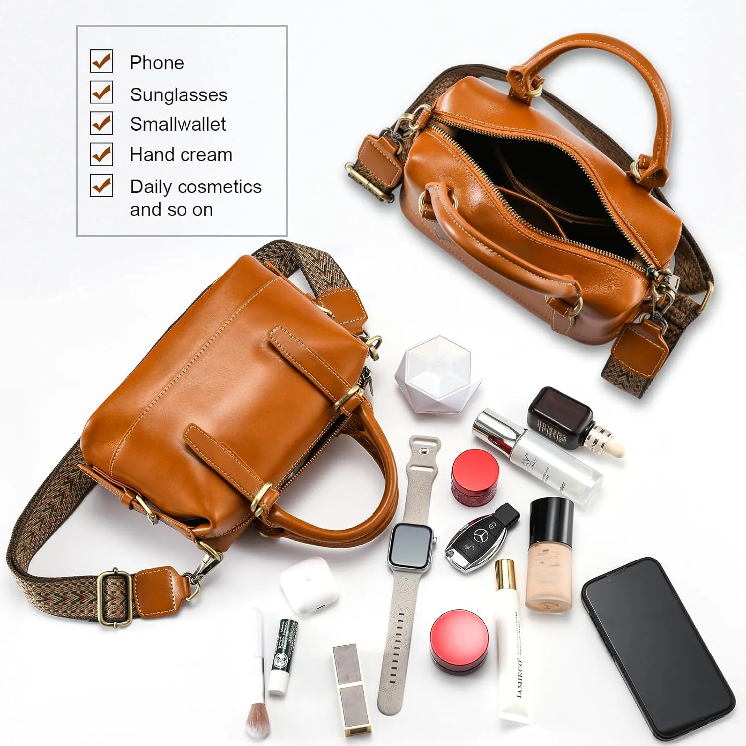 Yonami Women's Genuine Leather Crossbody Bag - Compact & Lightweight Designer Handbags