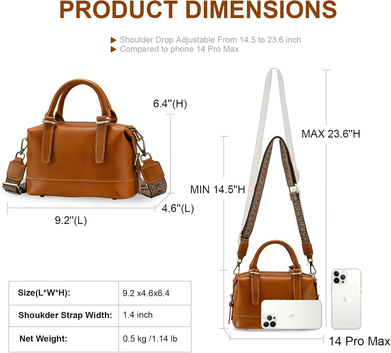 Yonami Women's Genuine Leather Crossbody Bag - Compact & Lightweight Designer Handbags