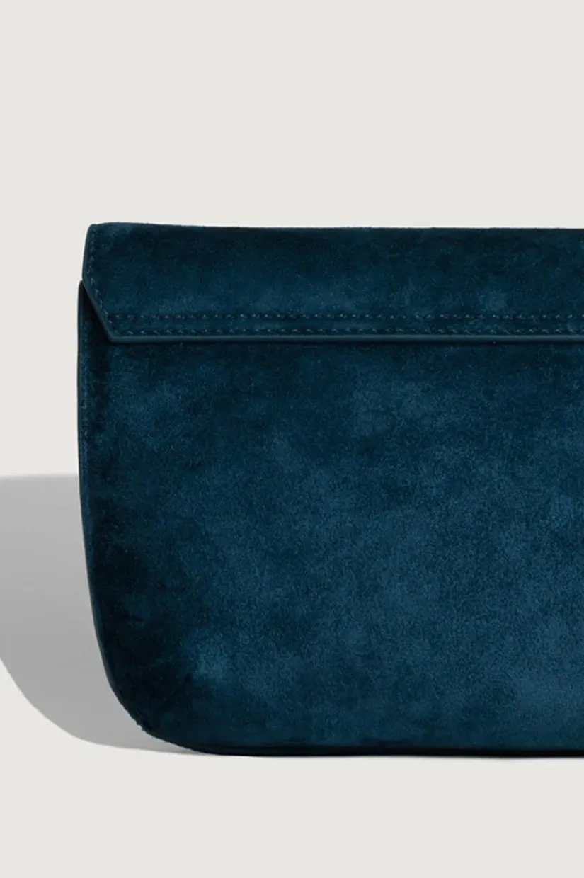 Yu Mei Keriana Clutch - Blue Navy Suede