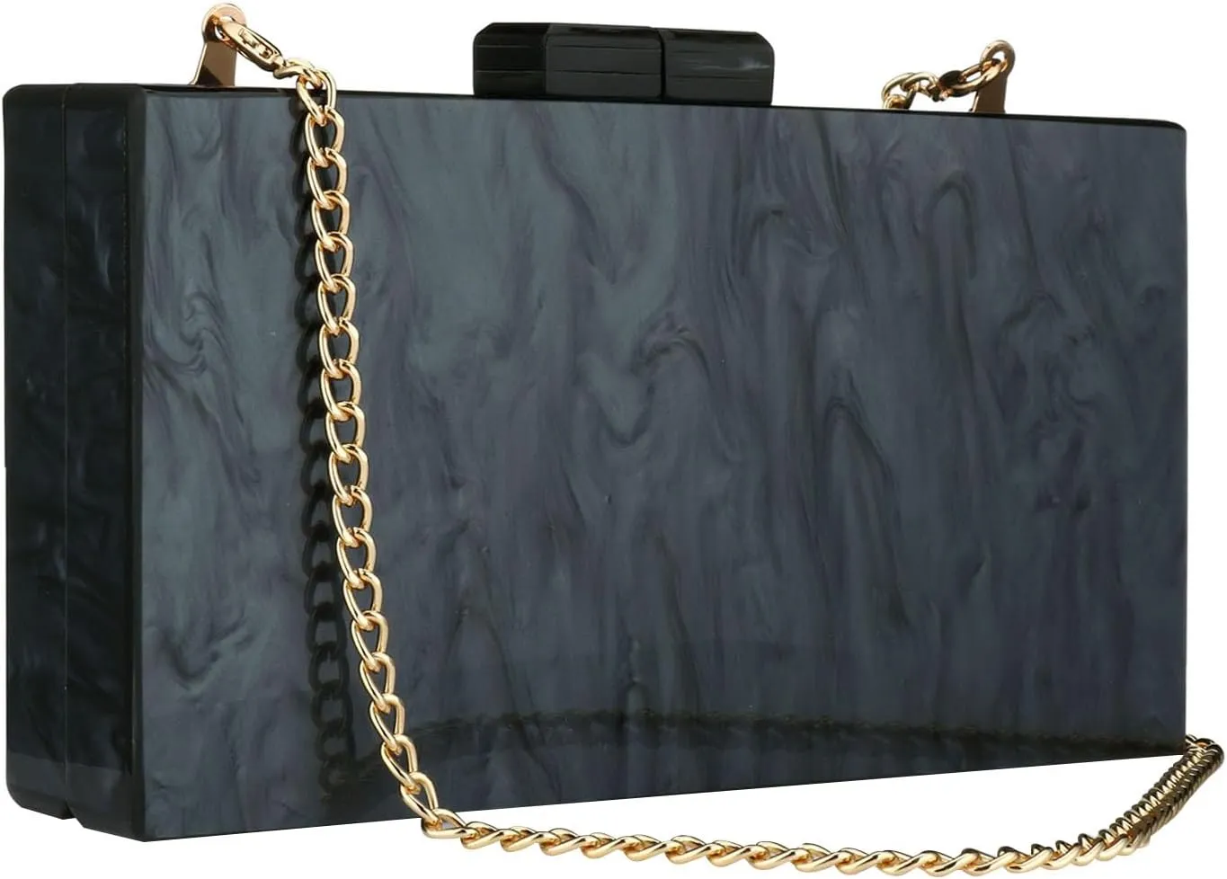 YYW Acrylic Clutch Purses for Women Wedding : Multicolor Evening Crossbody Bag Marbling Handbags with Detachable Chain